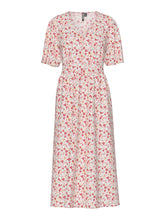 Pieces Tala Midi Dress - Cloud Dancer/Multi Flow